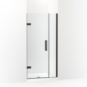 K27588-10L-BL Composed Shower Door - Fixed Shower Door - Matte Black