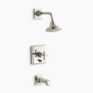 KT131333ASN/K11748KS Pinstripe Pure One Handle Tub & Shower Faucet - Vibrant Polished Nickel