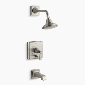 KT13133-4A-BN/K11748-K-NA Pinstripe One Handle Tub & Shower Faucet - Vibrant Brushed Nickel