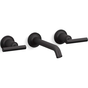 KT14413-4-BL/K410-K-NA Purist Wall Mount Bathroom Faucet Bathroom Faucet - Matte Black