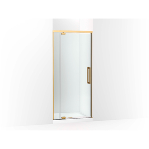 KCA37598-8L-2MB Statement Shower Door - Swing Shower Door - Vibrant Brushed Moderne Brass