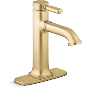 KR33042-4D-2MB Ealing Single Hole Bathroom Faucet - Vibrant Brushed Moderne Brass