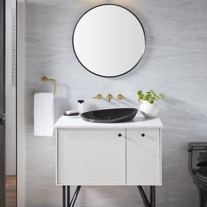 K26050-BLL Essential Round Mirror - Matte Black