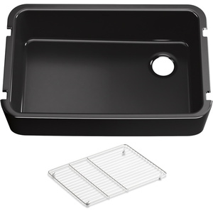 K24268-7 Ironridge Apron Front / Specialty Sink Kitchen Sink - Black Black