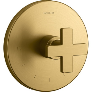 KT73133-3-2MB Composed Thermostatic Valve Trim Trim Kit - Vibrant Brushed Moderne Brass