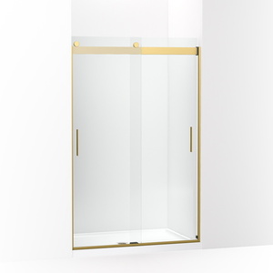 K706008-L-2MB Levity Shower Door - Sliding Shower Door - Vibrant Brushed Moderne Brass