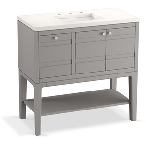 K33524-ASB-1WT Helst 31" to 44" Bathroom Vanity - Mohair Grey