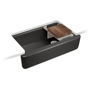K28874-7 Tempered Apron Front / Specialty Sink Kitchen Sink - Black Black K28874-7 Tempered Apron Front / Specialty Sink Kitchen Sink - Black Black