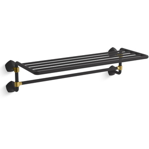 K27085-BMB Occasion Vanity Shelf Bathroom Accessory - Matte Black / Moderne Brass K27085-BMB Occasion Vanity Shelf Bathroom Accessory - Matte Black / Moderne Brass