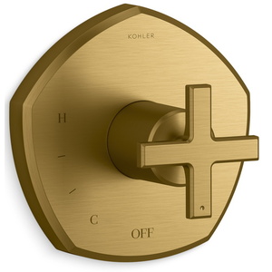 KTS27043-3-2MB Occasion Thermostatic Valve Trim Trim Kit - Vibrant Brushed Moderne Brass KTS27043-3-2MB Occasion Thermostatic Valve Trim Trim Kit - Vibrant Brushed Moderne Brass