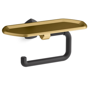 K27128-BMB Occasion Paper Holder Bathroom Accessory - Matte Black / Moderne Brass K27128-BMB Occasion Paper Holder Bathroom Accessory - Matte Black / Moderne Brass