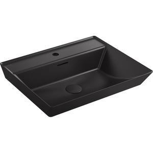 K21059-1-HB1 Brazn Vessel Style Bathroom Sink - Honed Black