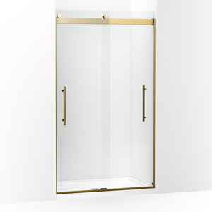 K702427-L-2MB Levity Plus Shower Door - Sliding Shower Door - Vibrant Brushed Moderne Brass