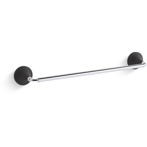 K27425-CBL Tone Towel Bar Bathroom Accessory - Polished Chrome/Matte Black