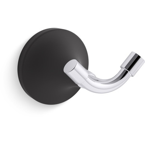 K27427-CBL Tone Robe Hook Bathroom Accessory - Polished Chrome/Matte Black