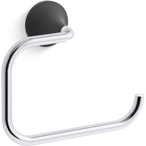 K27428-CBL Tone Towel Ring Bathroom Accessory - Polished Chrome/Matte Black