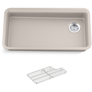 K27785-CM3 Cairn White/Color Undermount - Single Bowl Kitchen Sink - Matte Taupe