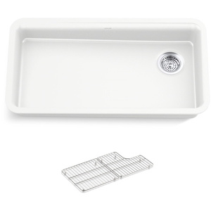 K27785-CM6 Cairn White/Color Undermount - Single Bowl Kitchen Sink - Matte White