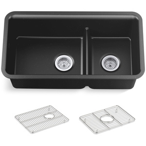 K27786-CM7 Cairn White/Color Undermount - Double Bowl Kitchen Sink - Matte Graphite K27786-CM7 Cairn White/Color Undermount - Double Bowl Kitchen Sink - Matte Graphite
