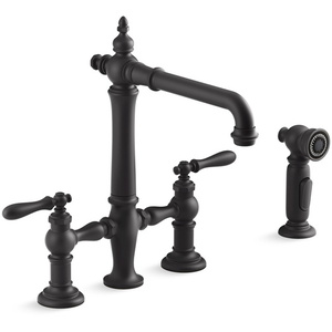 K76519-4-BL Artifacts Two-Handle Kitchen Faucet - Matte Black