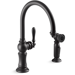 K99262-BL Artifacts Single Handle Kitchen Faucet - Matte Black