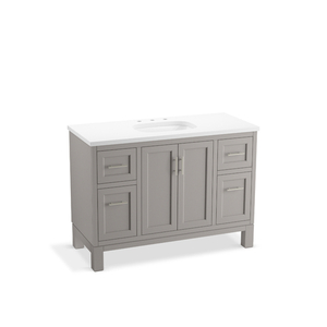 K28383-ASB-1WT Quo Over 45" Bathroom Vanity - Mohair Grey