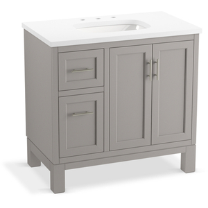 K31244-ASB-1WT Quo 31" to 44" Bathroom Vanity - Mohair Grey