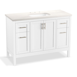 K39606-ASB-0 Hadron Over 45" Bathroom Vanity - White