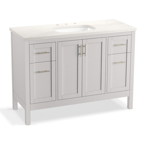 K39606-ASB-AGA Hadron Over 45" Bathroom Vanity - Atmos Grey