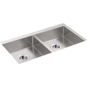 K33160-NA Strive White/Color Double Bowl Kitchen Sink - Stainless Steel