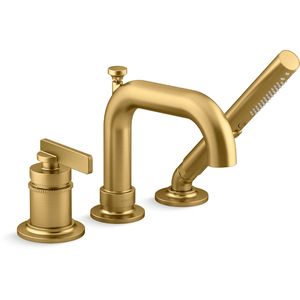 K35913-4-2MB Castia by Studio McGee Deck Mount With Handshower Tub Faucet - Vibrant Brushed Moderne Brass