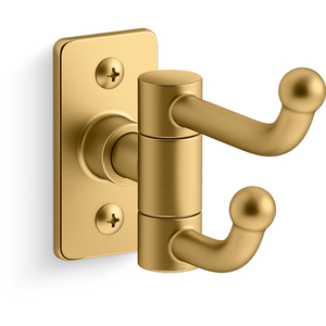 K35927-2MB Castia by Studio McGee Robe Hook Bathroom Accessory - Vibrant Brushed Moderne Brass K35927-2MB Castia by Studio McGee Robe Hook Bathroom Accessory - Vibrant Brushed Moderne Brass
