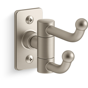 K35927-BN Castia by Studio McGee Robe Hook Bathroom Accessory - Vibrant Brushed Nickel K35927-BN Castia by Studio McGee Robe Hook Bathroom Accessory - Vibrant Brushed Nickel