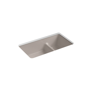 K6625-TRF Iron/Tones White/Color Dual Mount Double Bowl Kitchen Sink - Truffle