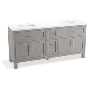 K31247-ASB-1WT Quo Over 45" Bathroom Vanity - Mohair Grey