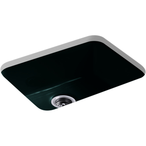 K6585-17 Iron/Tones White/Color Single Bowl Kitchen Sink - Teal