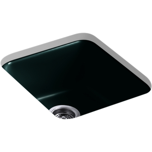 K6584-17 Iron/Tones White/Color Dual Mount Single Bowl Kitchen Sink - Teal