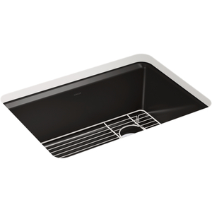 K8668-5UA1-7 Riverby White/Color Undermount - Single Bowl Kitchen Sink - Black Black K8668-5UA1-7 Riverby White/Color Undermount - Single Bowl Kitchen Sink - Black Black