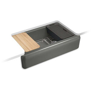 K24564-PC-58 Riverby Apron Front / Specialty Sink Kitchen Sink - Thunder Grey K24564-PC-58 Riverby Apron Front / Specialty Sink Kitchen Sink - Thunder Grey