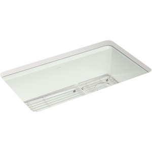 K5871-5UA1-FF Riverby White/Color Single Bowl - Cast Iron Kitchen Sink - Sea Salt K5871-5UA1-FF Riverby White/Color Single Bowl - Cast Iron Kitchen Sink - Sea Salt