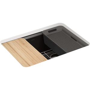 K8668-5UPC-7 Riverby White/Color Undermount - Single Bowl Kitchen Sink - Black Black K8668-5UPC-7 Riverby White/Color Undermount - Single Bowl Kitchen Sink - Black Black