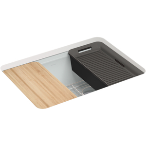 K8668-5UPC-95 Riverby White/Color Undermount - Single Bowl Kitchen Sink - Ice Grey K8668-5UPC-95 Riverby White/Color Undermount - Single Bowl Kitchen Sink - Ice Grey
