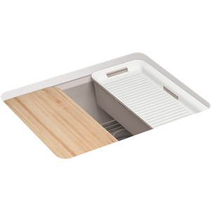 K5872-5UPC-TRF Riverby White/Color Single Bowl - Cast Iron Kitchen Sink - Truffle