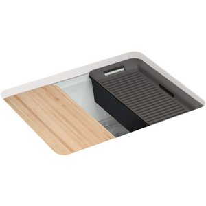 K5872-5UPC-95 Riverby White/Color Single Bowl - Cast Iron Kitchen Sink - Ice Grey K5872-5UPC-95 Riverby White/Color Single Bowl - Cast Iron Kitchen Sink - Ice Grey