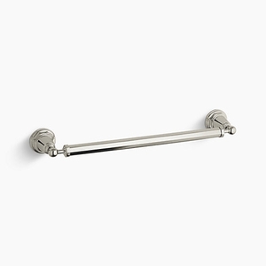 K13108-SN Pinstripe Towel Bar Bathroom Accessory - Vibrant Polished Nickel