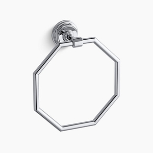 K13112-CP Pinstripe Towel Ring Bathroom Accessory - Polished Chrome