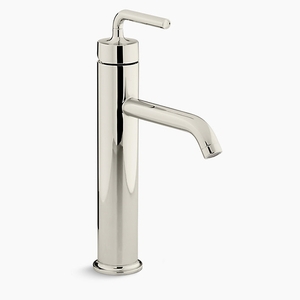 K14404-4A-SN Purist Vessel Filler Bathroom Faucet - Vibrant Polished Nickel