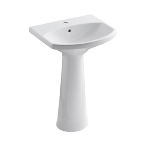 K2362-1-0 Cimarron Pedestal Bathroom Sink - White