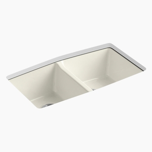 K5846-5U-96 Brookfield White/Color Undermount - Double Bowl Kitchen Sink - Biscuit