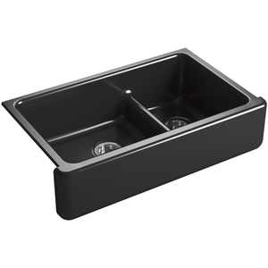 K6427-7 Whitehaven Apron Front / Specialty Sink Kitchen Sink - Black